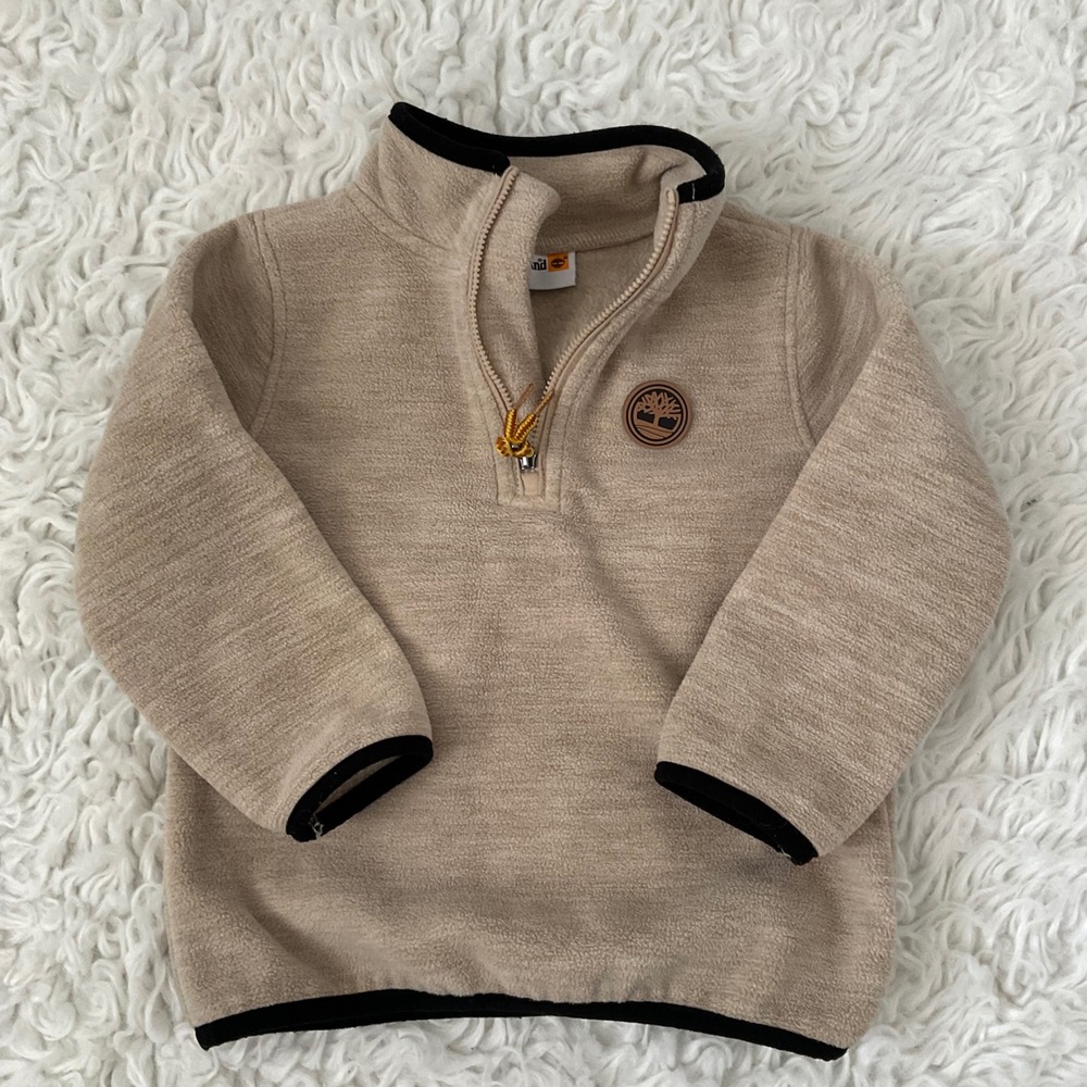 Timberland Toddler‎ 24M Tan Fleece Quarter Zip Pullover Sweater